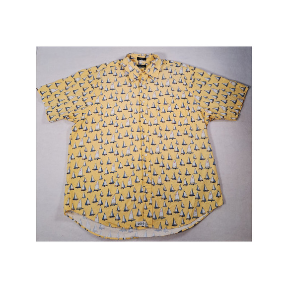 Nautica Other - Nautica Men's  Button-Up Short-Sleeved Shirt 100% Cotton Yellow XXL